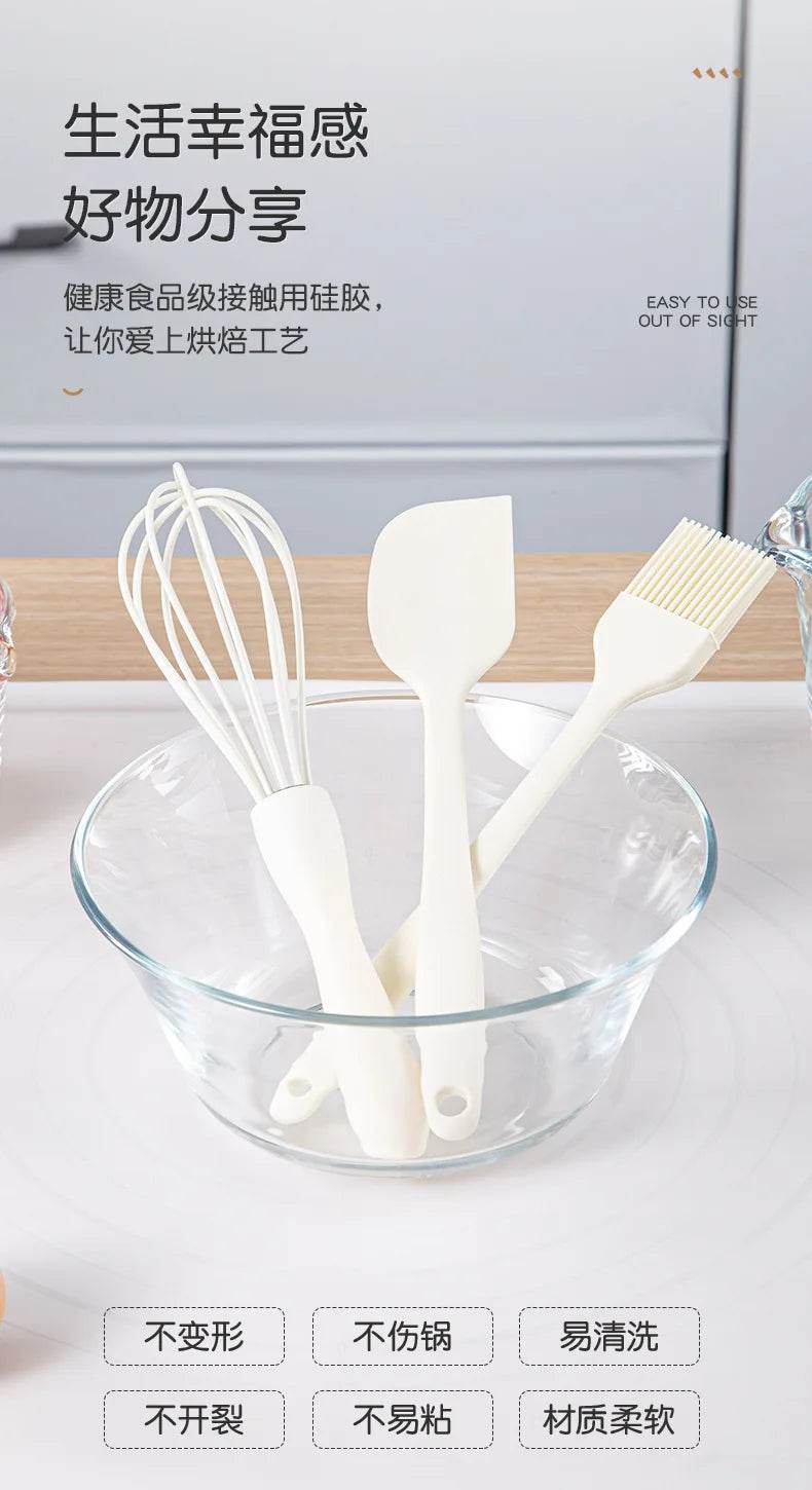 Silicone Baking Set with Spatula, Whisk, and Brush - Estalios
