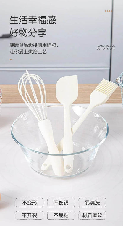 Silicone Baking Set with Spatula, Whisk, and Brush - Estalios