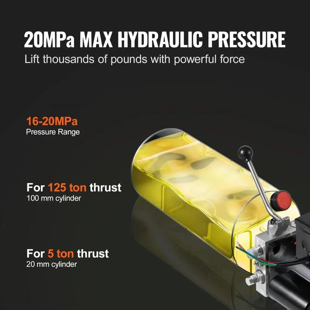 Hydraulic Pump, 10 Quart Power Unit, 3200 PSI, 1.7 GPM
