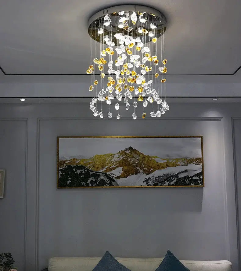 Lámpara de araña de cristal moderna LED para comedor, luces decorativas
