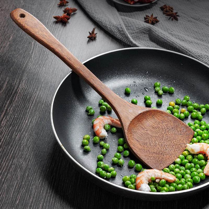 Kitchen Utensils Set Non-Stick Wooden Handle Cooking Tools - Estalios