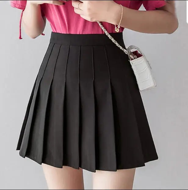 2024 White Women Pleated Skirts Summer High Waist Zipper Girls Dancing JK Mini Skirts Black Fashion Student A Line