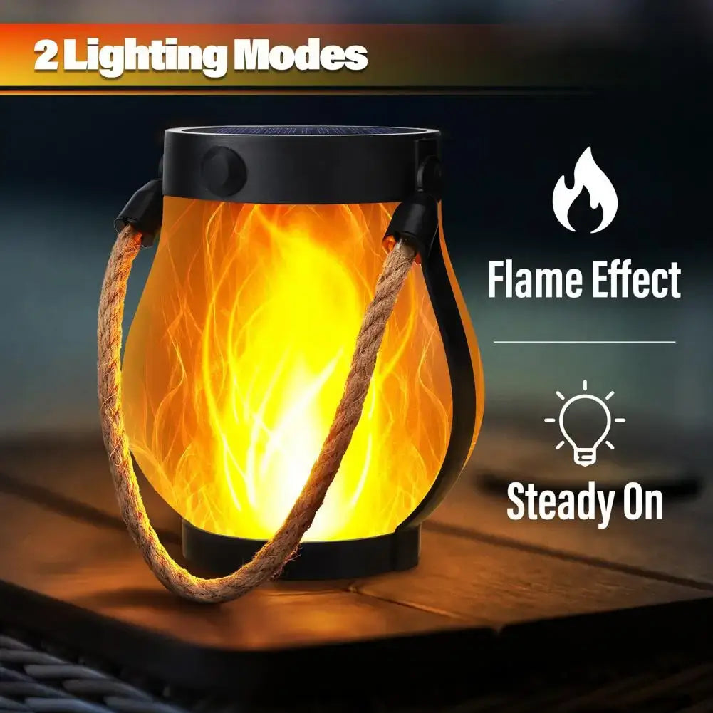 Solar Lantern Lights Waterproof Flickering Flame Garden Light Decorative Solar Hanging Lantern With 2 Modes For Yard