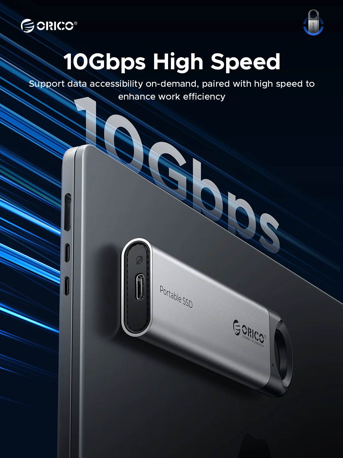 ORICO C10 1TB External SSD Up to 1050MB/S Portable Drive - Estalios