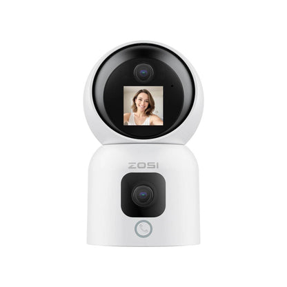 ZOSI Smart Baby Cams WiFi PTZ Auto Tracking AI 360° Panoramic Indoor Video Surveillance - Estalios