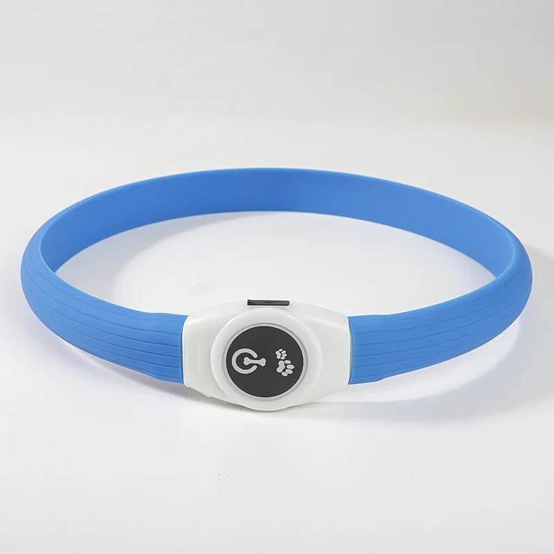 LED Luminous Dog Collar Waterproof USB Light for Night Safety - Estalios