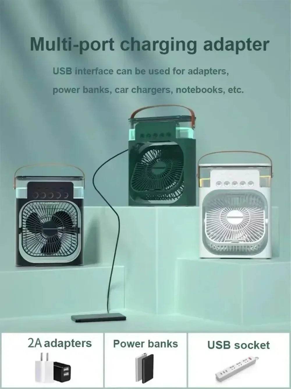 Summer Cooling Fan Desktop Humidifier Portable Spray Chiller - Estalios
