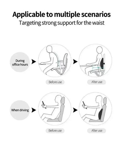 Memory Foam Lumbar Back Cushion for Pain Relief Support - Estalios