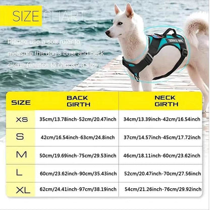 Reflective Service Dog Harness with 5 Patches, Adjustable - Estalios