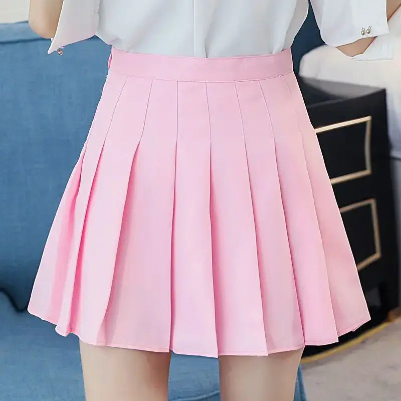 2024 White Women Pleated Skirts Summer High Waist Zipper Girls Dancing JK Mini Skirts Black Fashion Student A Line