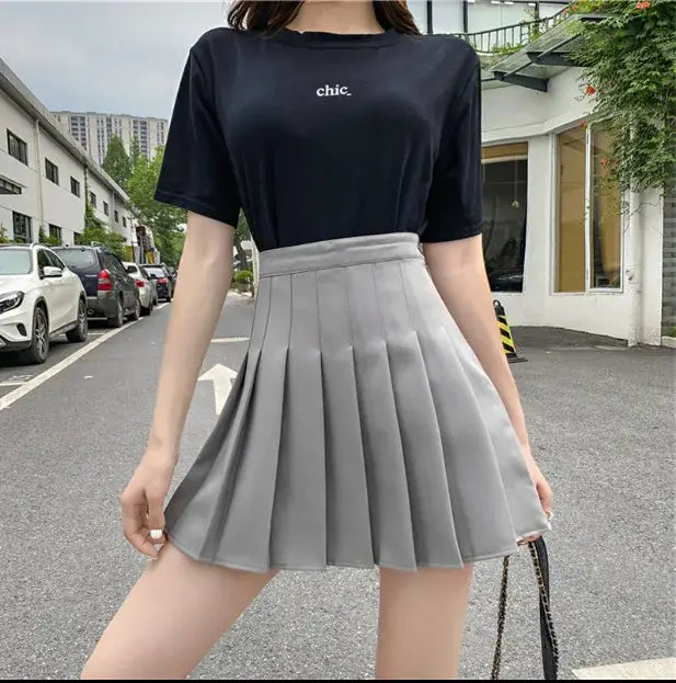 2024 White Women Pleated Skirts Summer High Waist Zipper Girls Dancing JK Mini Skirts Black Fashion Student A Line