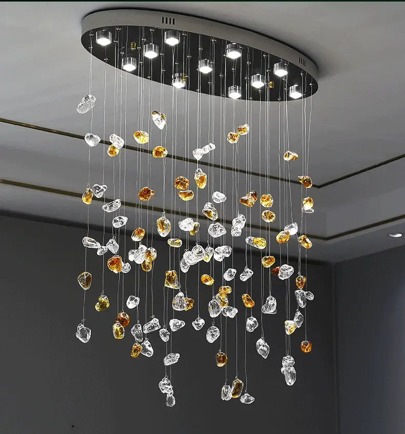 Lámpara de araña de cristal moderna LED para comedor, luces decorativas