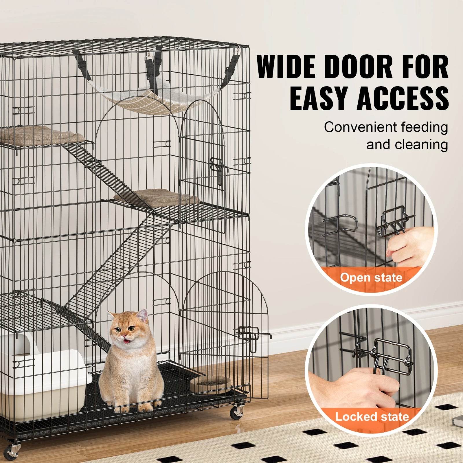 4 Tier Large Cat Playpen for Indoor Exercise and Play - Estalios