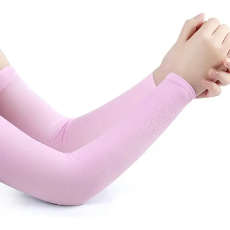 1Pair Ice Silk Sleeve Sunscreen Cuff Arm Sleeves Uv Sun Protect Anti-Slip Summer Men Women Gloves Outdoor Riding Arm