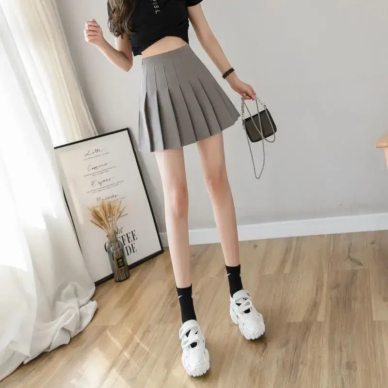 2024 White Women Pleated Skirts Summer High Waist Zipper Girls Dancing JK Mini Skirts Black Fashion Student A Line