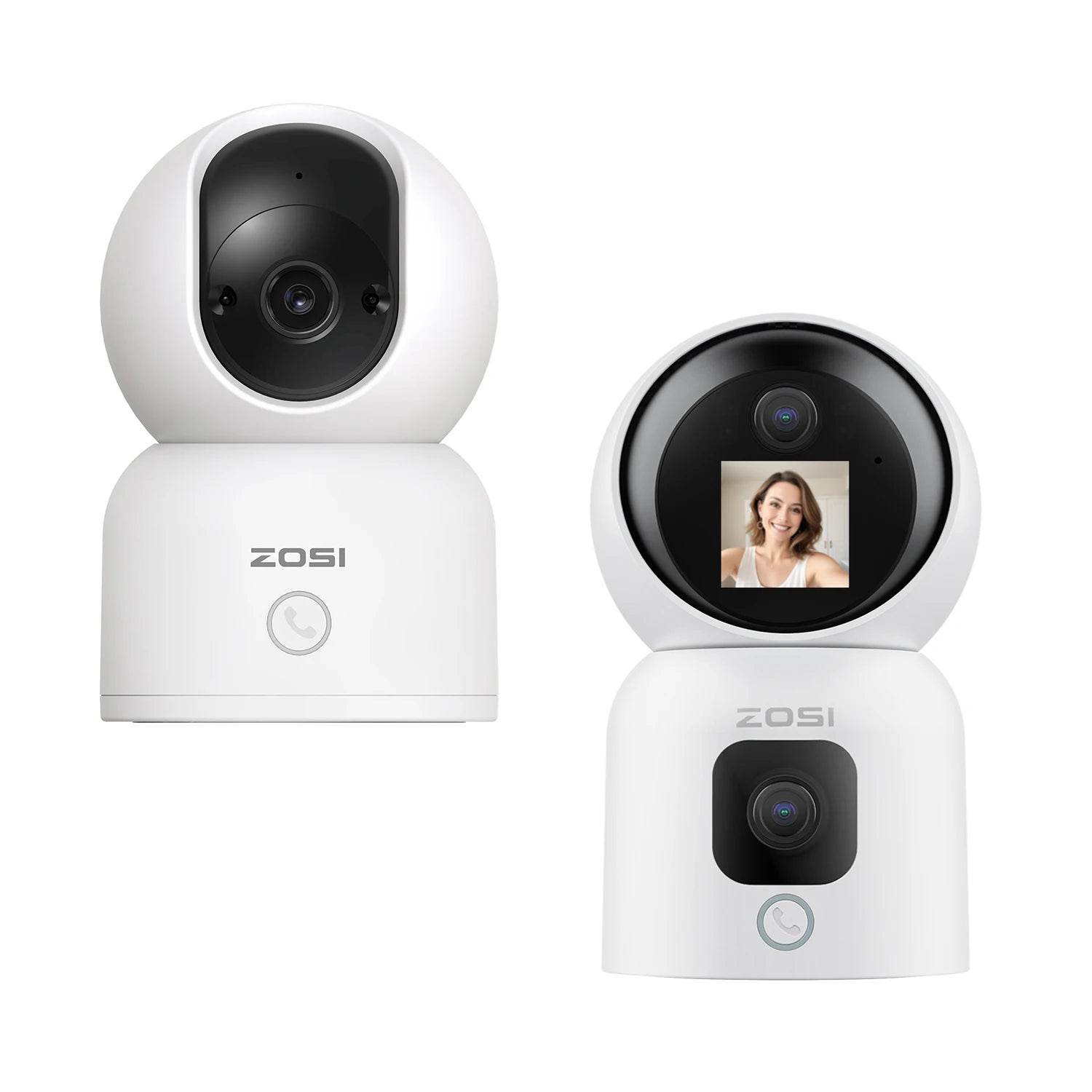 ZOSI Smart Baby Cams WiFi PTZ Auto Tracking AI 360° Panoramic Indoor Video Surveillance - Estalios