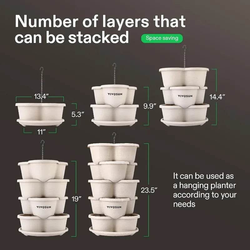 2-Pack 5 Tier Vertical Gardening Planter for Herbs and Vegetables - Estalios