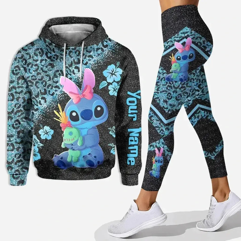 Disney Stitch and Angle 3D Hoodie and Leggings Women’s Set Yoga Pants Sports Yoga Hoodie Leggings Fashion Sportswear