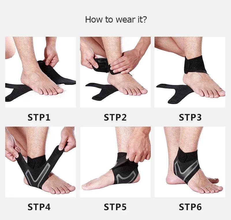 1 Pair Fitness Sports Ankle Brace Adjustable Compression Support - Estalios