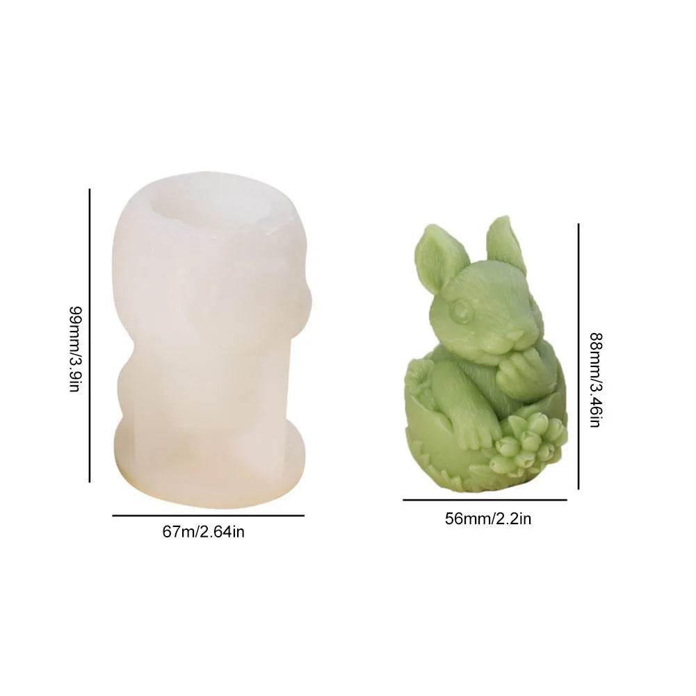 Easter Mold 3D Easter Bunny Egg Candle Silicone Mold Handmade DIY Easter Decorative Ornament Resin Mold Plaster Handicrafts - Estalios