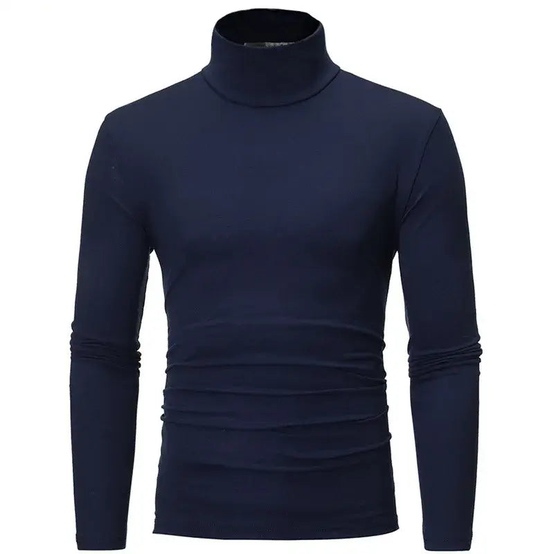 Slim Fit Royal Blue Autumn Winter Turtleneck