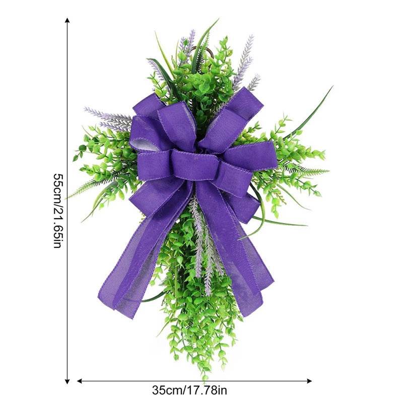 Spring Easter Front Door Wreath Decoration Handmade Floral Wreath Church Wreath Easter Cross Wreath for Front Door - Estalios