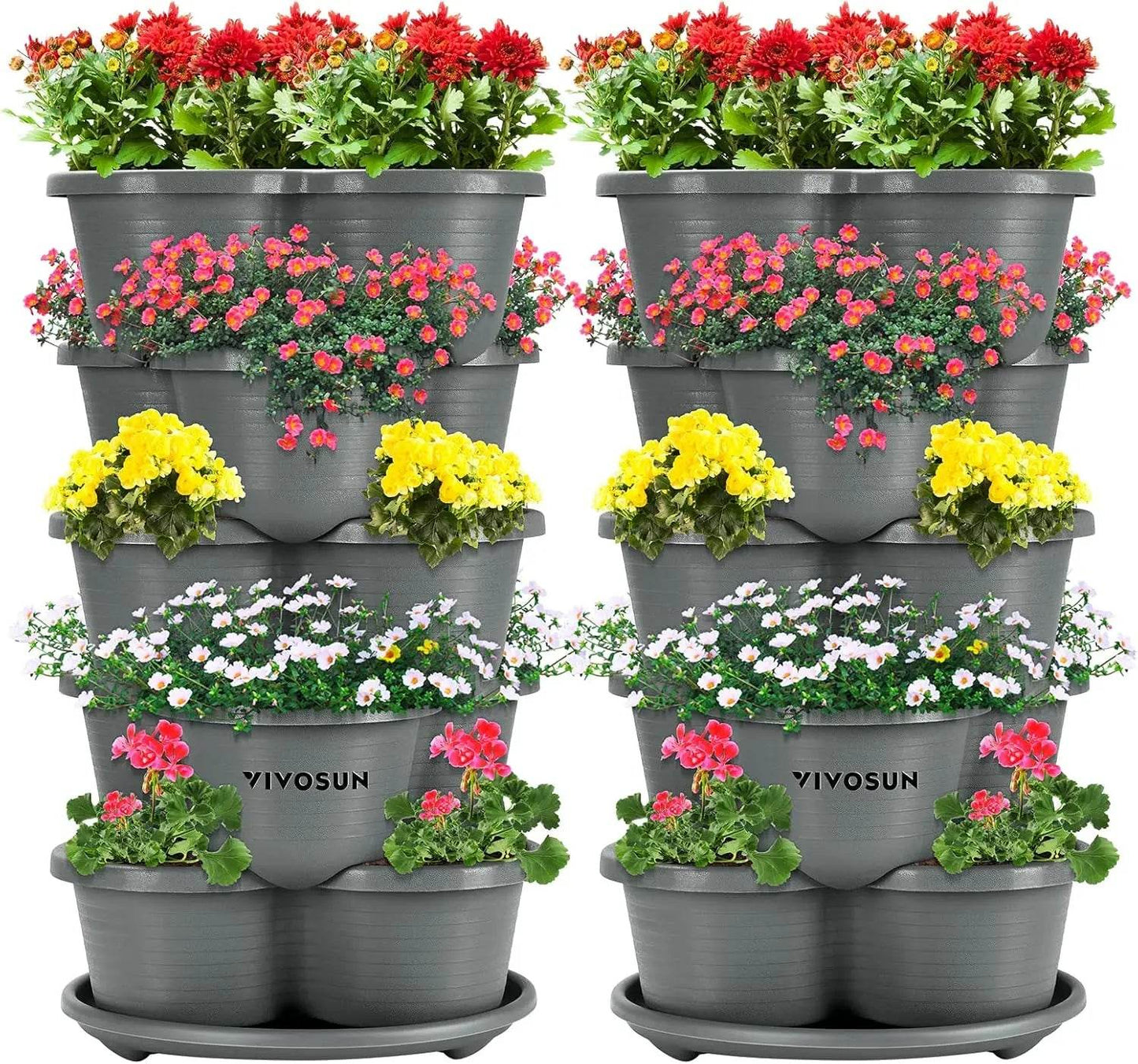 2-Pack 5 Tier Vertical Gardening Planter for Herbs and Vegetables - Estalios