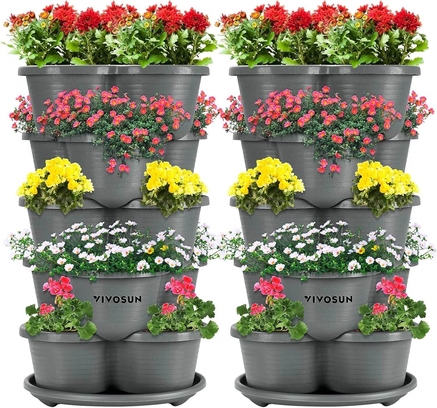 2-Pack 5 Tier Vertical Gardening Planter for Herbs and Vegetables - Estalios