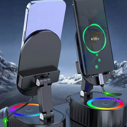 Portable Cell Phone Stand Speaker With Surround Sound Black - Estalios