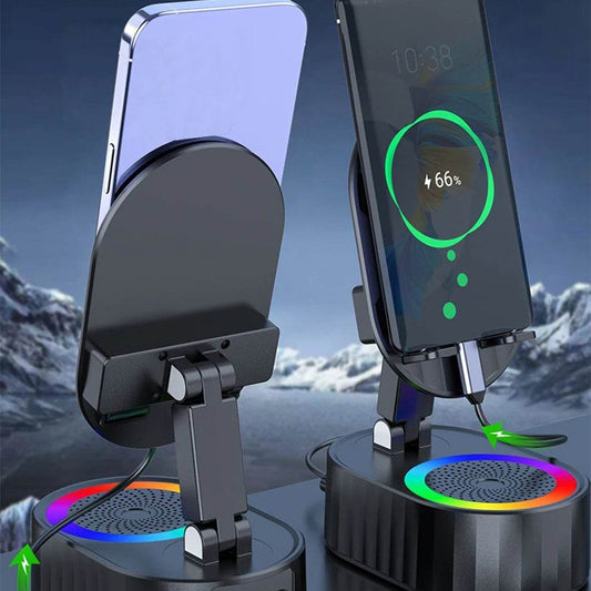 Portable Cell Phone Stand Speaker With Surround Sound Black - Estalios