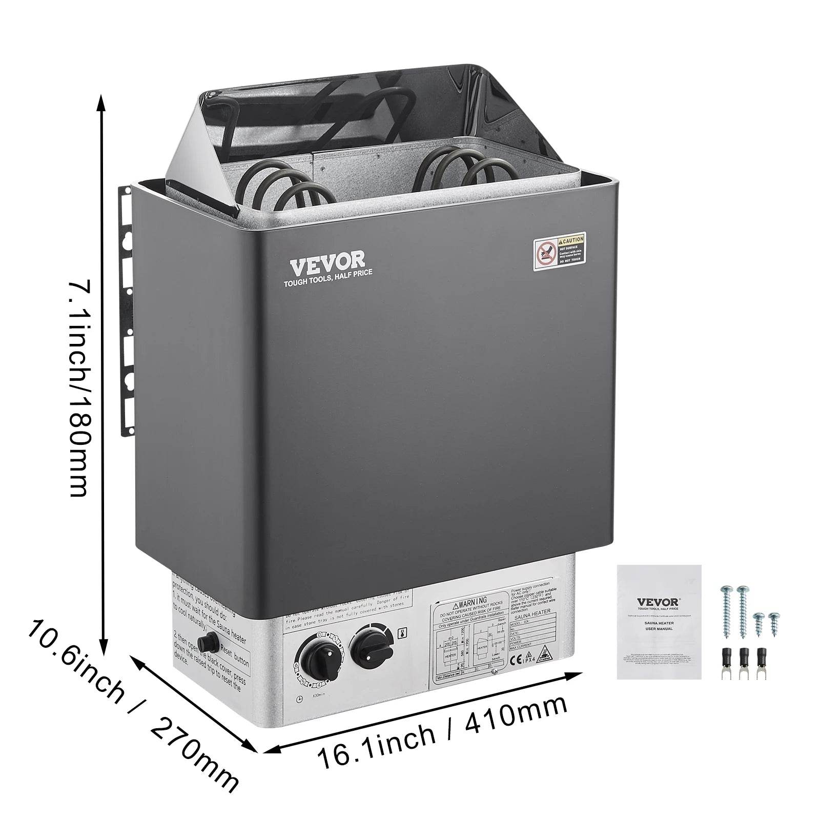 3KW Electric Sauna Heater with Internal Controller and Safety - Estalios