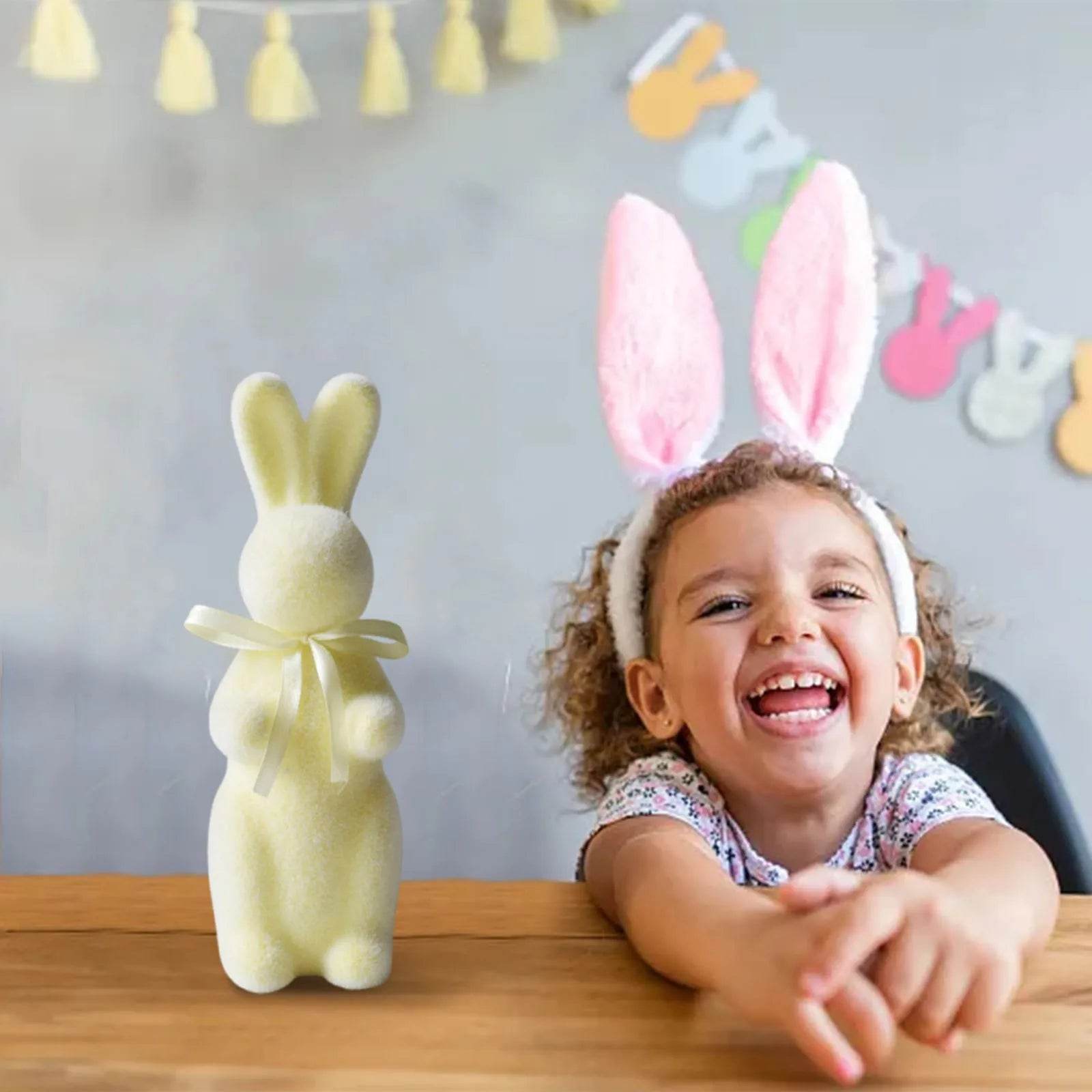 Easter Bunny Figurines With Bowtie - Estalios