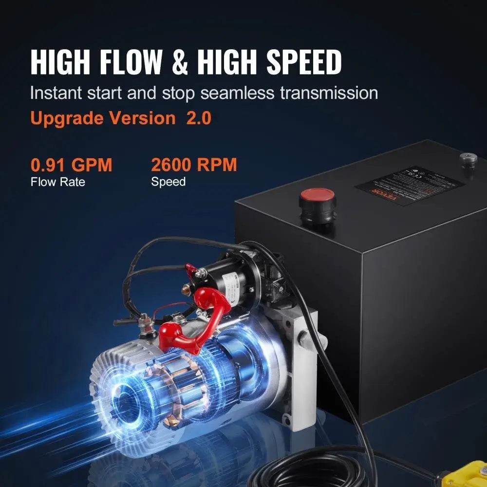 Hydraulic Pump for Dump Trailer, 20 Quart, 3200 PSI - Estalios