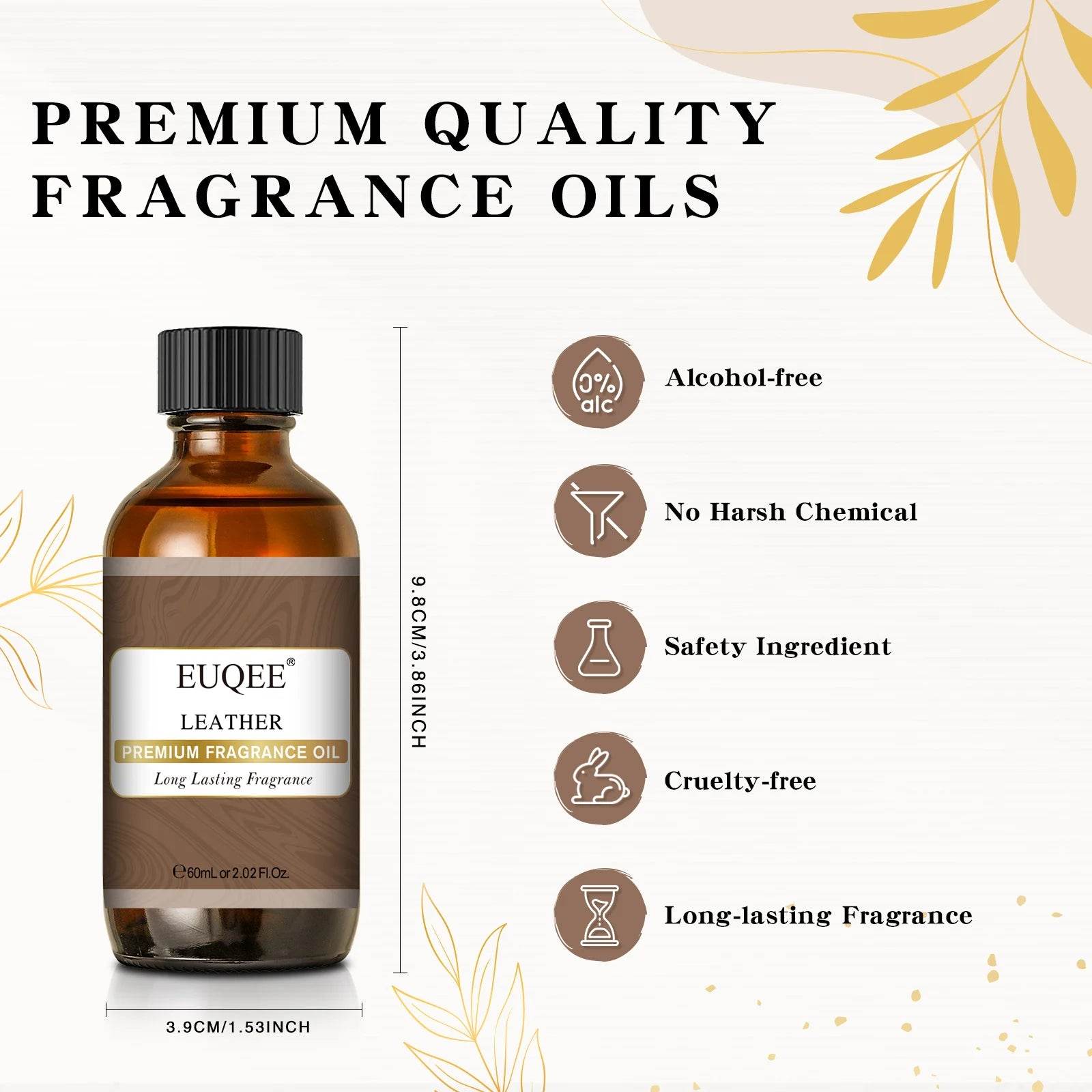 EUQEE 60ml Men's Fragrance Oils for Car Diffusion Aromas - Estalios