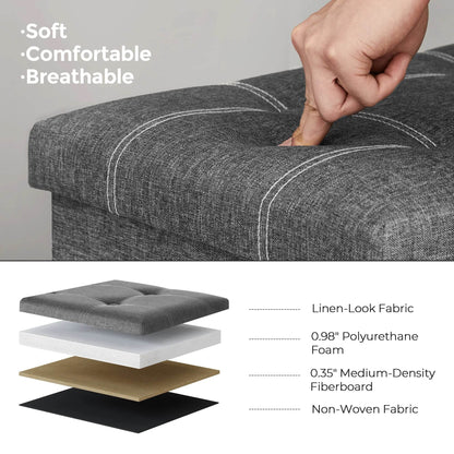 Ottoman Storage Bench, 21 Gal. Folding Chest for Living Room - Estalios