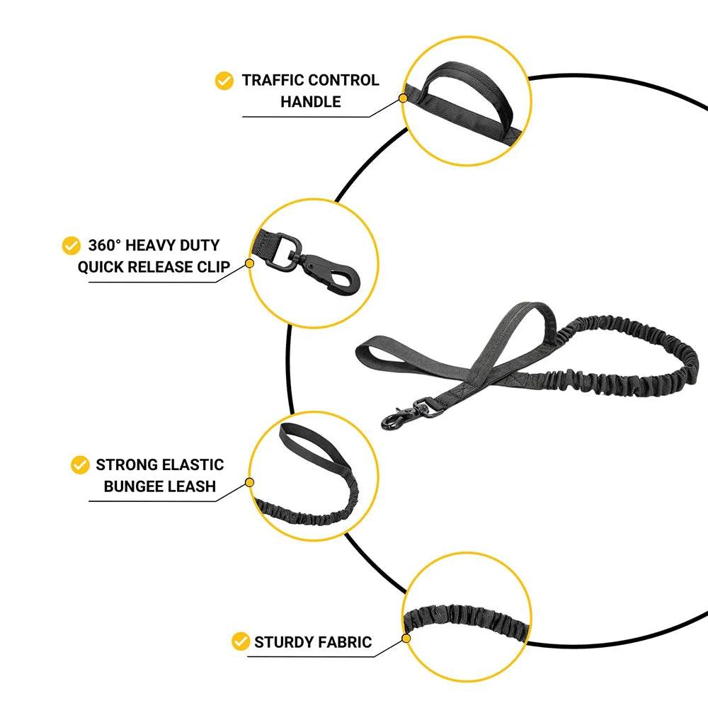Military Large Dog Harness Leash for Tactical Training - Estalios