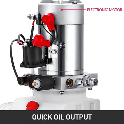 6 Quart Hydraulic Power Unit Pump for Dump Trailer 12V DC