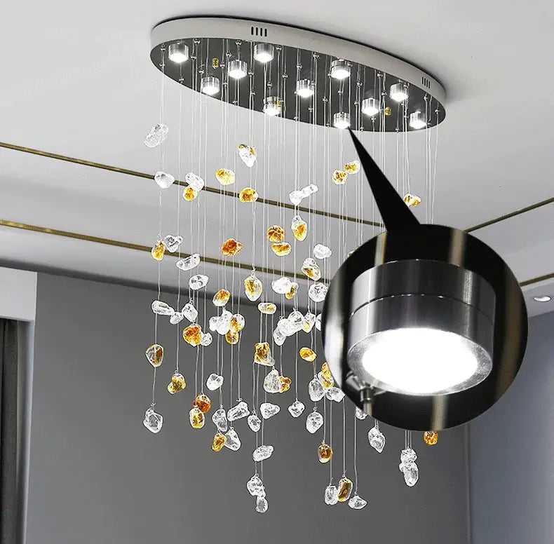 Lámpara de araña de cristal moderna LED para comedor, luces decorativas