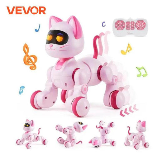VEVOR Intelligent Remote Control Robot Cat Electronic Stunt Voice Command Programmable Touch-sense Music Song Children's Toys - Estalios