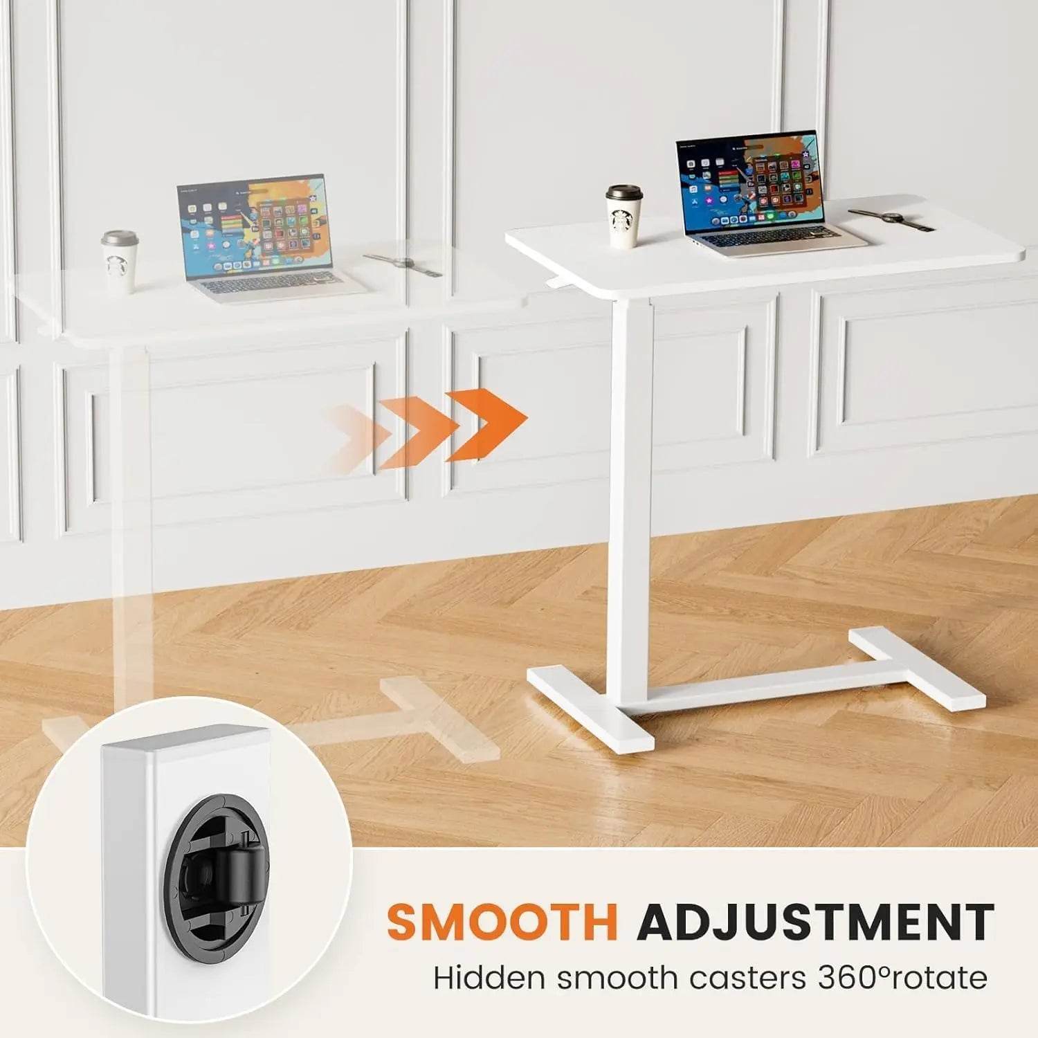 Adjustable Overbed Bedside Table with Wheels for Home Use - Estalios