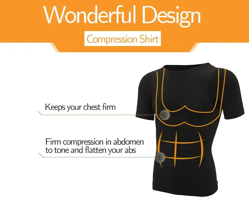 Camiseta moldeadora de pérdida de peso para hombre, camiseta de compresión adelgazante