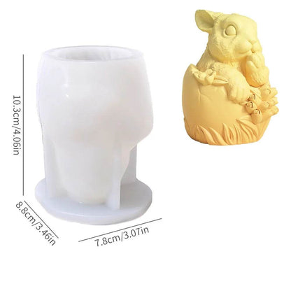 Easter Mold 3D Easter Bunny Egg Candle Silicone Mold Handmade DIY Easter Decorative Ornament Resin Mold Plaster Handicrafts - Estalios