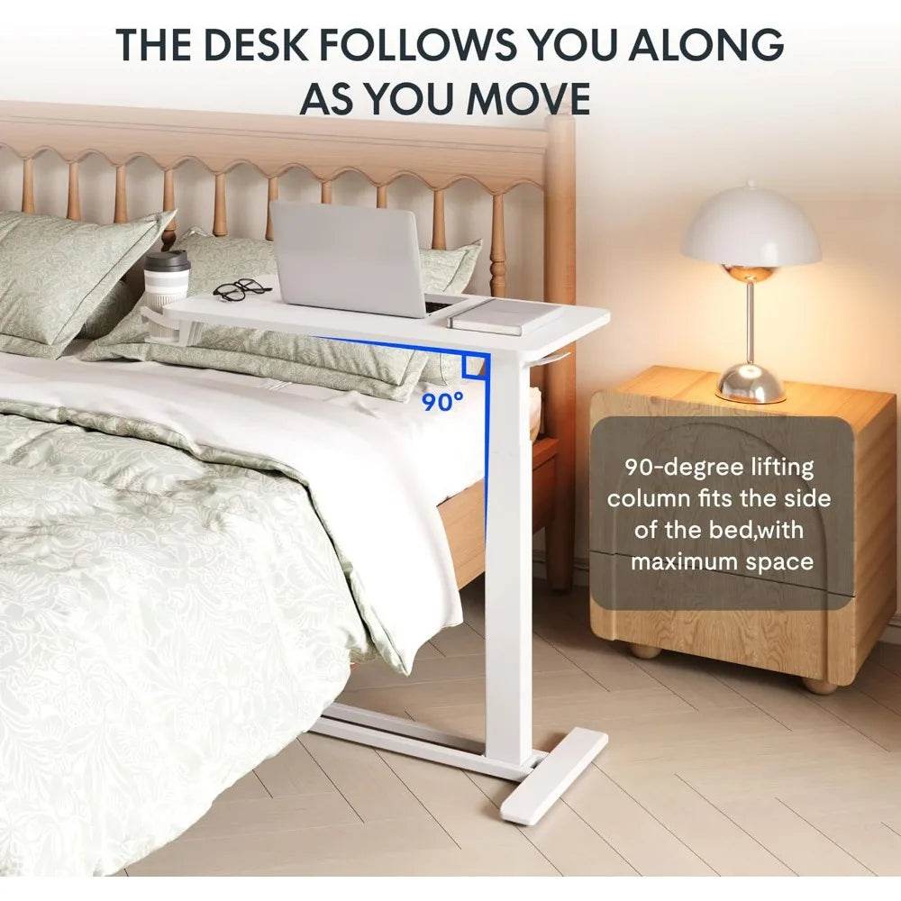 Electric Standing Desk with Drawers, Glass Adjustable Height - Estalios