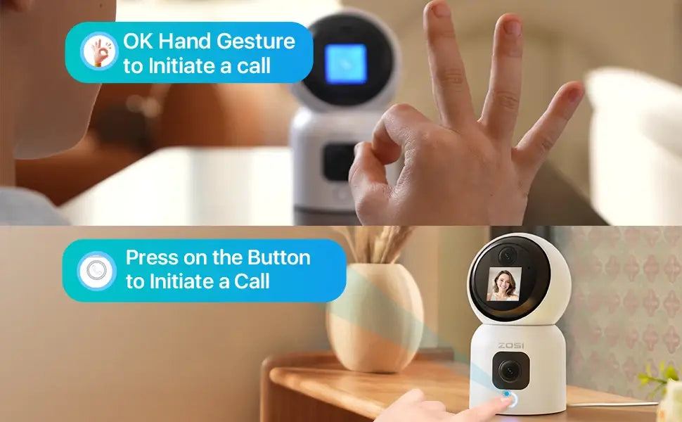 Cámaras inteligentes para bebés ZOSI con WiFi, PTZ, seguimiento automático, IA, panorámica de 360°, videovigilancia para interiores
