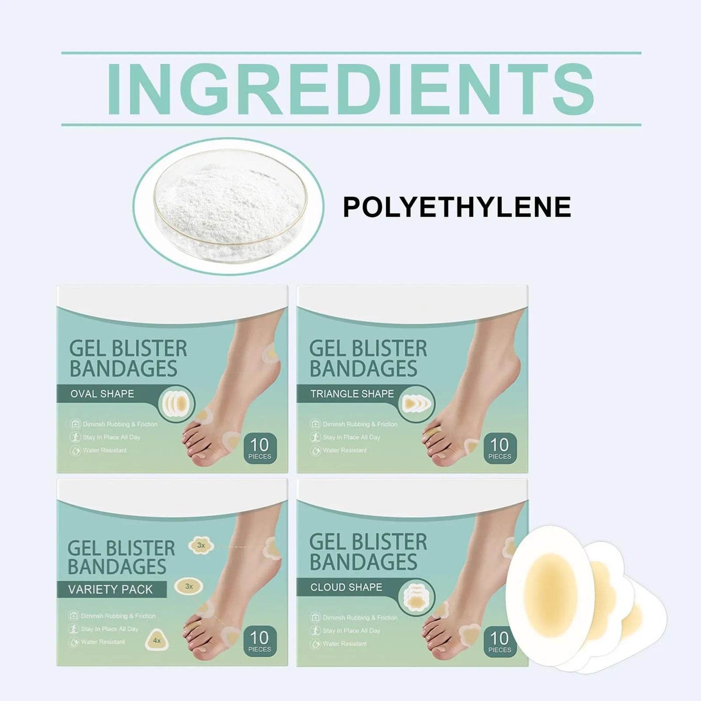 10pcs High Heels Gel Blister Bandages for Foot Protection - Estalios