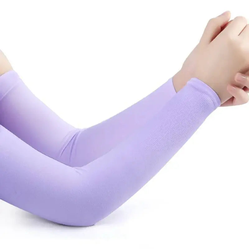1Pair Ice Silk Sleeve Sunscreen Cuff Arm Sleeves Uv Sun Protect Anti-Slip Summer Men Women Gloves Outdoor Riding Arm