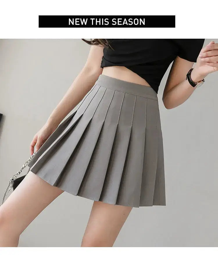 2024 White Women Pleated Skirts Summer High Waist Zipper Girls Dancing JK Mini Skirts Black Fashion Student A Line