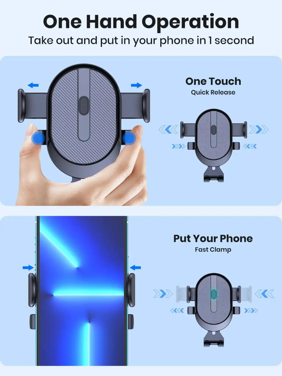 TOPK Car Phone Holder Mount for easy access to your iPhone or Samsung in the car.