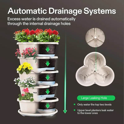 2-Pack 5 Tier Vertical Gardening Planter for Herbs and Flowers - Estalios