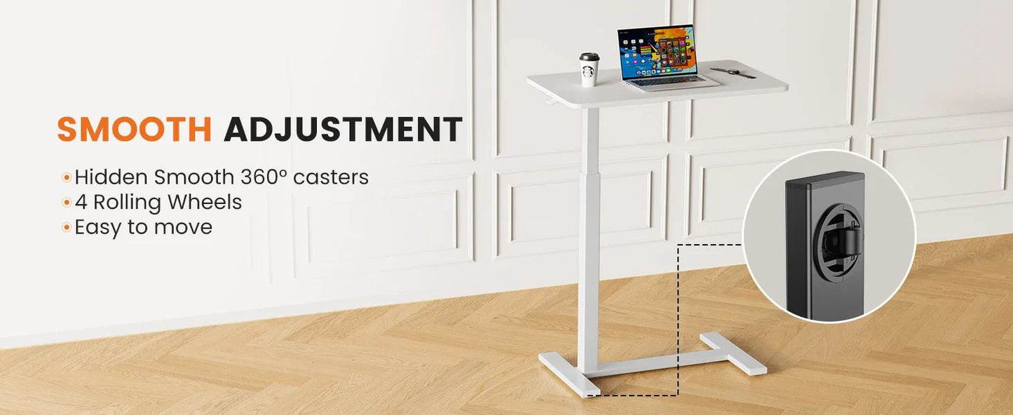 Adjustable Overbed Bedside Table with Wheels for Home Use - Estalios